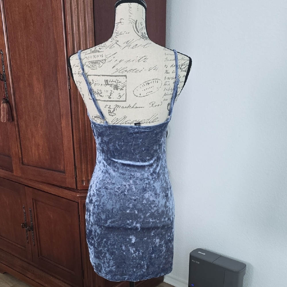 Forever 21 Blue Bodycon Mini Dress Spaghetti Strap - Picture 2 of 2